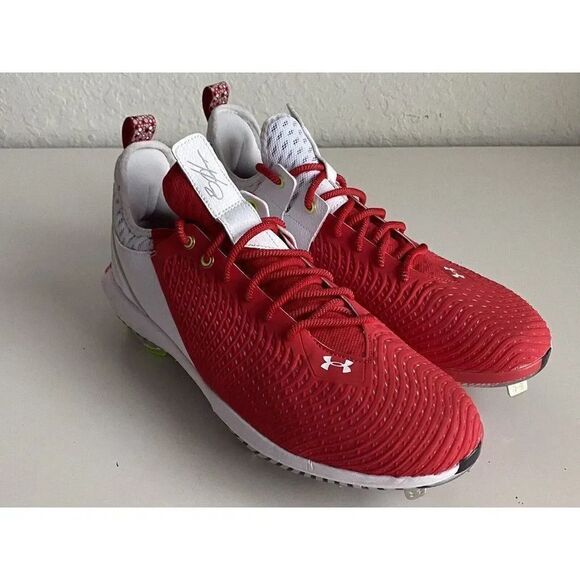 Under Armour Men Baseball Cleats Harper 5 Low Steel Red 3023001-600 Men’s Sz 14 - Picture 3 of 10